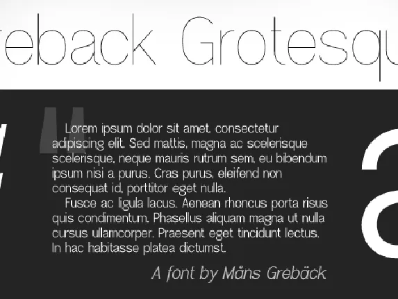 Greback Grotesque PERSONAL font