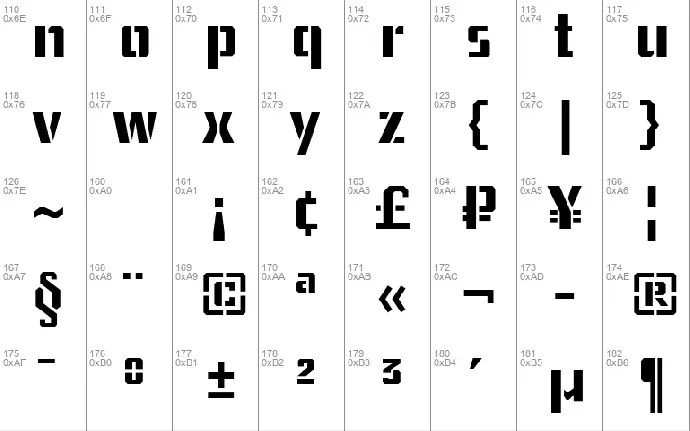 USSR STENCIL font