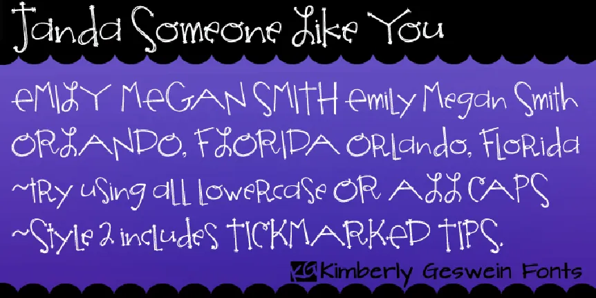 Janda Someone Like You font