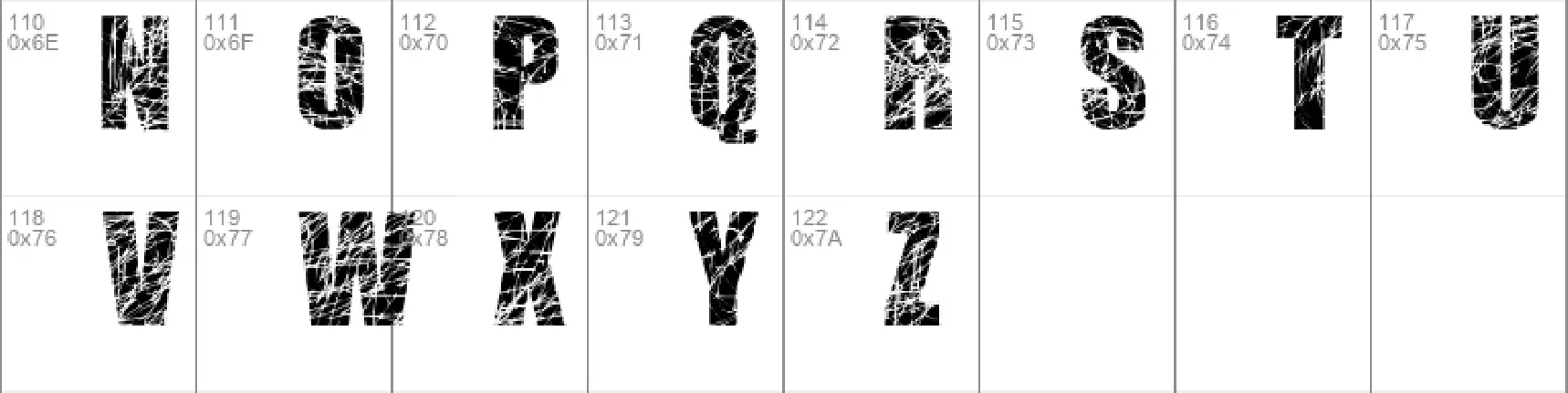 Scratched Letters font