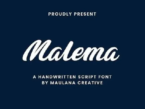 Malema Handwritten font