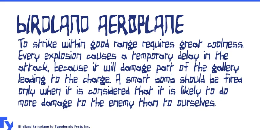 Birdland Aeroplane font