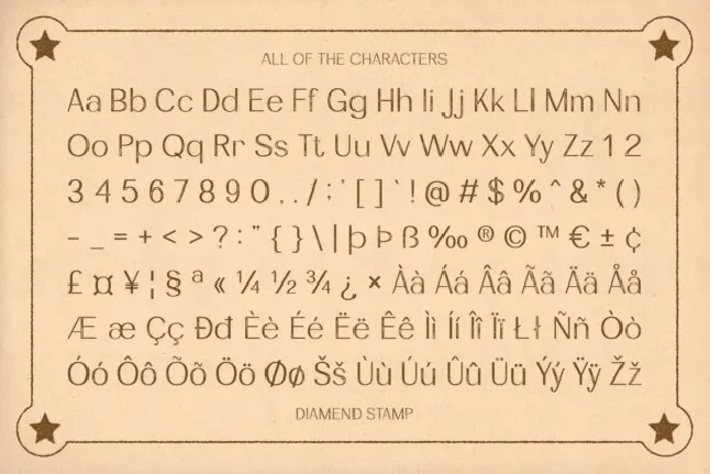 Diamend Stamp font