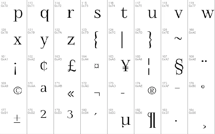 Foglihten font