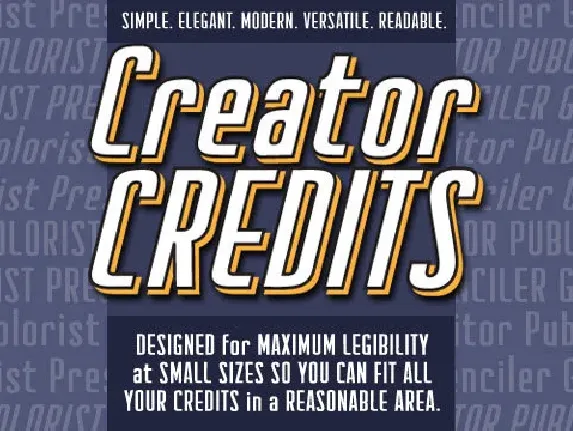 Creator Credits BB font