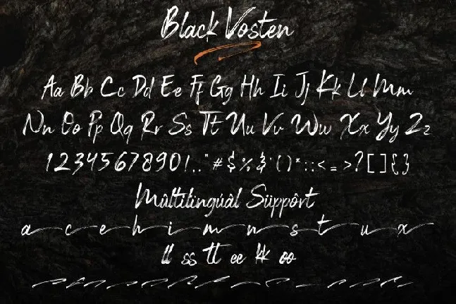 Black Vosten Brush font