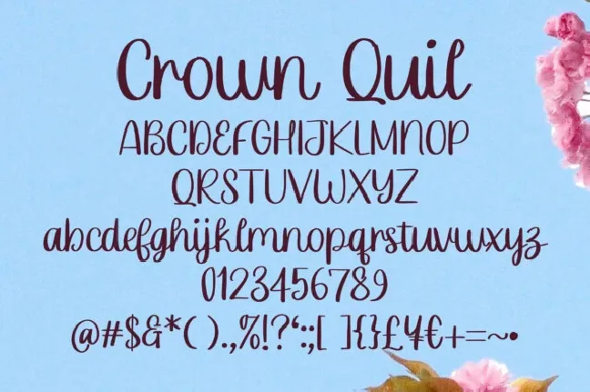 Crown Quil Script font