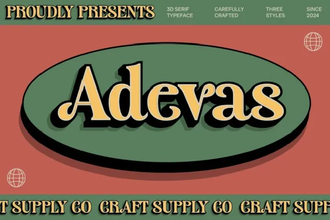 Adevas 3D font