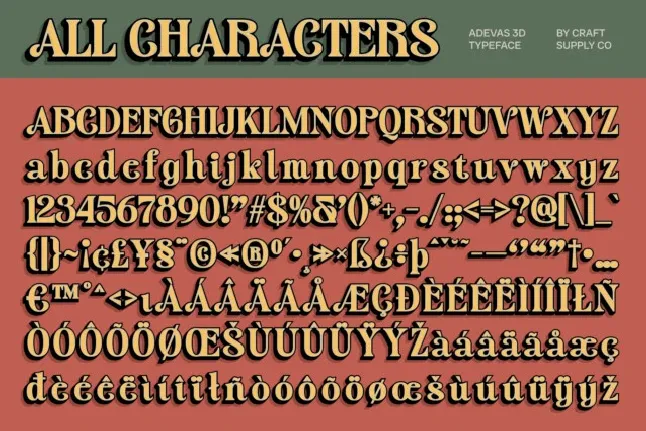 Adevas 3D font