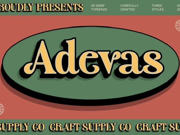 Adevas 3D font