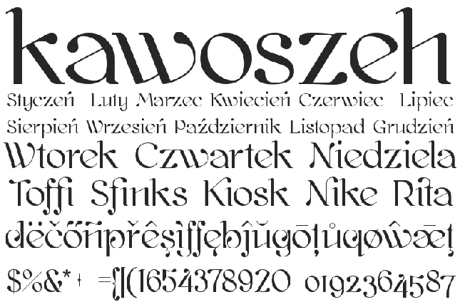 kawoszeh font