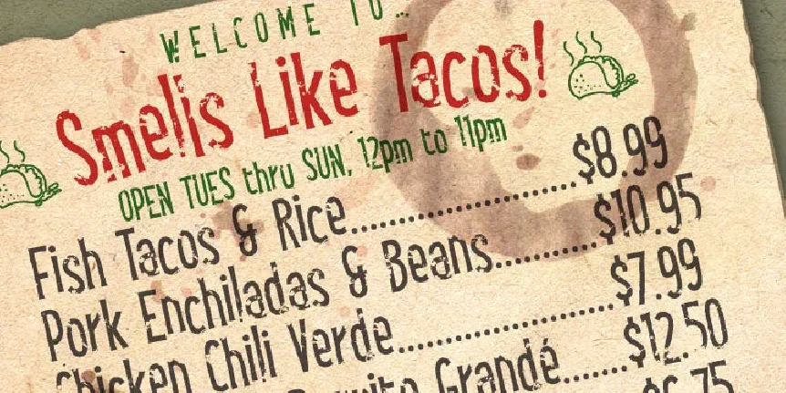 Smells Like Tacos BB font