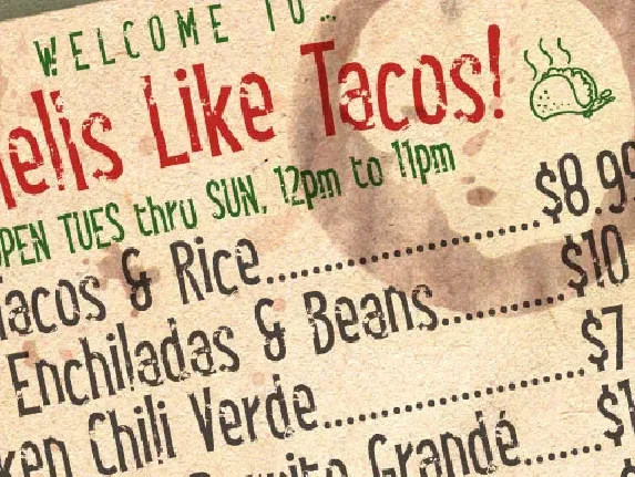 Smells Like Tacos BB font