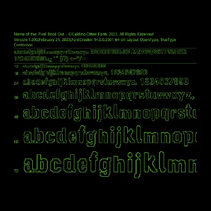 Pixel Book Out font