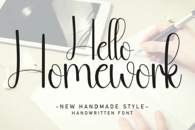 Hello Homework Script Typeface font