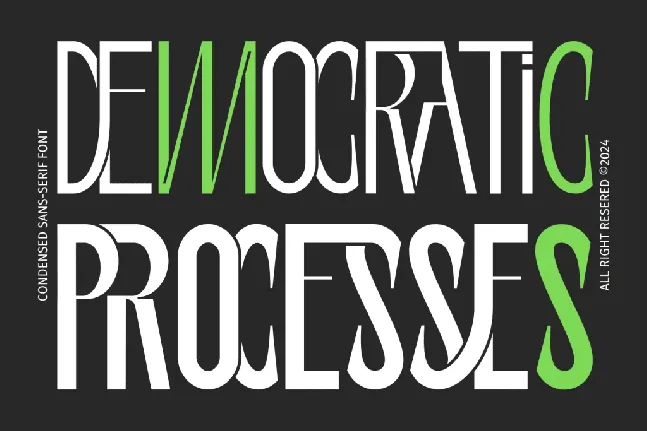 DEMOCRATIC PROCESSES DEMO font