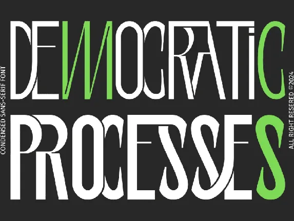 DEMOCRATIC PROCESSES DEMO font