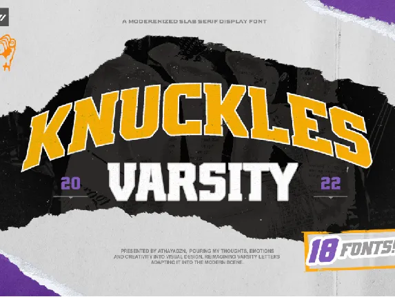 AZN Knuckles Varsity font