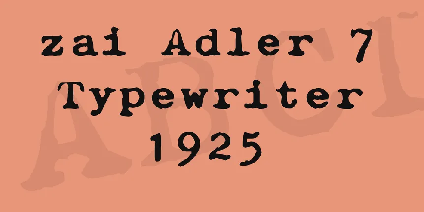 zai Adler 7 Typewriter 1925 font