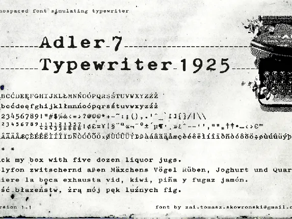 zai Adler 7 Typewriter 1925 font