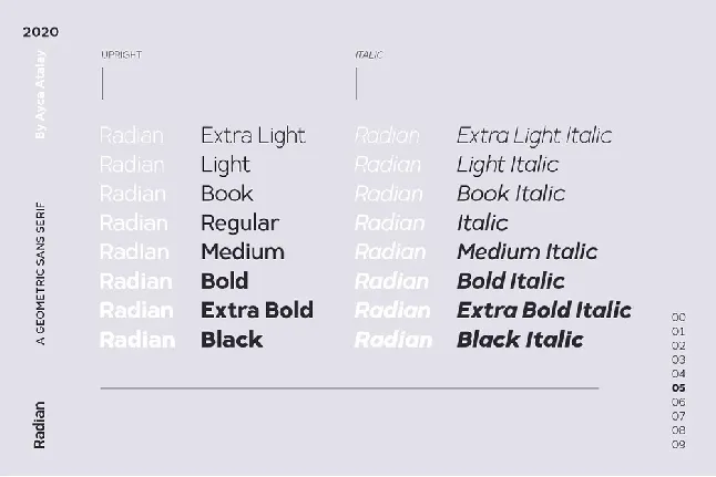 Radian Family font