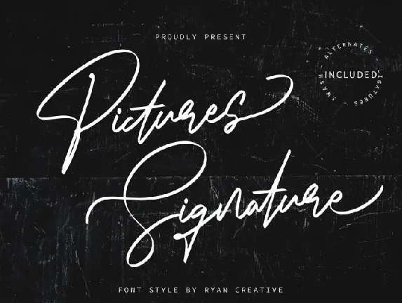 Pictures Signature font