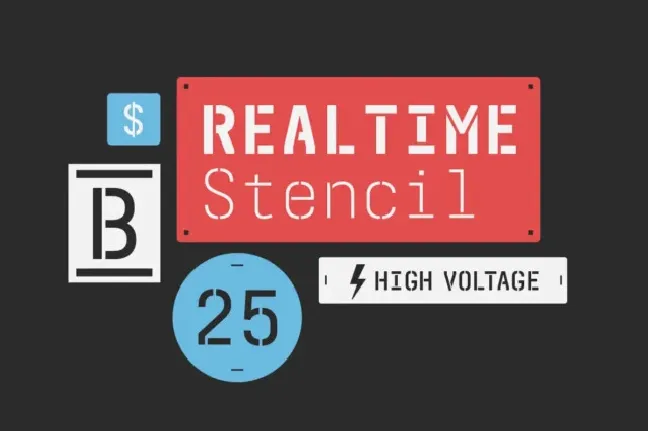 Realtime Stencil Family font