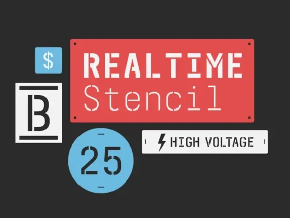 Realtime Stencil Family font