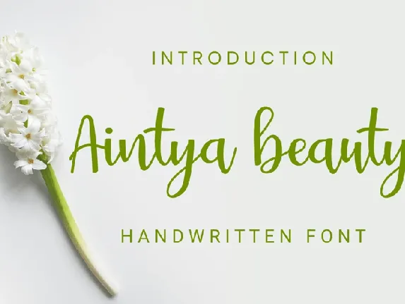 Aintya Beauty handwritten font