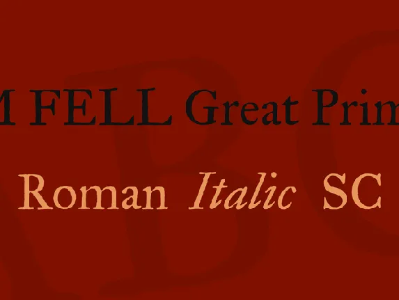 IM FELL Great Primer font