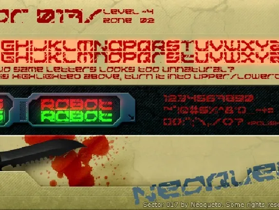 Sector 017 font