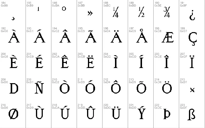 RM Almanack font