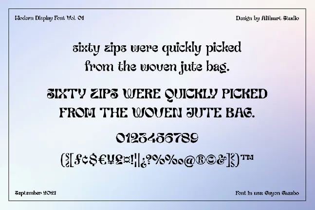 Guyon Gazebo font