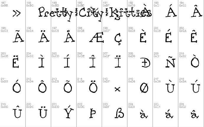 Pretty City Kitties font