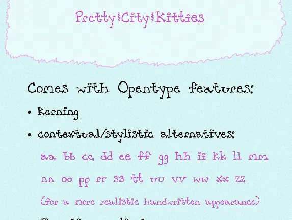 Pretty City Kitties font