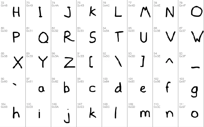 Mousedrawn font