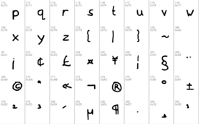 Mousedrawn font