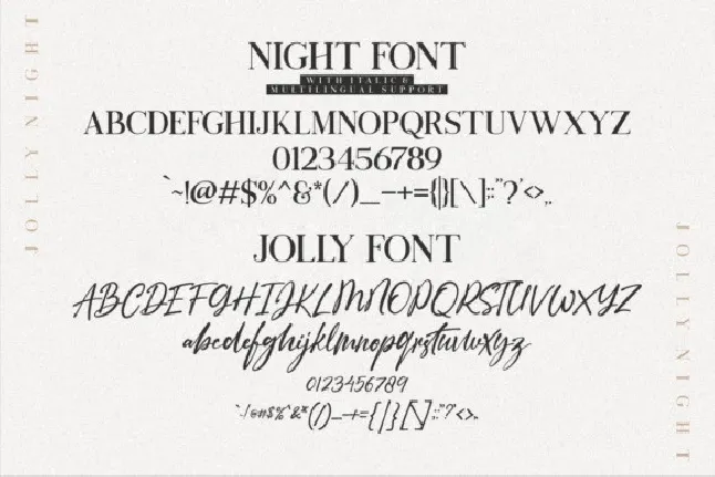 Jolly Night Duo font