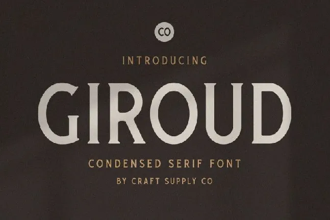 Giroud Condensed Serif font