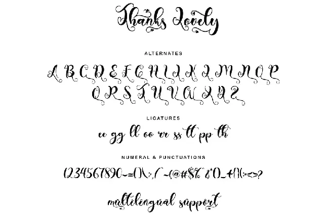 Thanks Lovely font