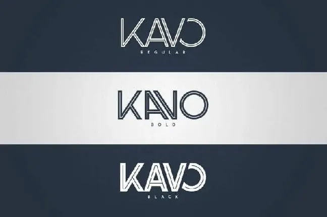 Kavo Inline Typeface – 3 weight + 6 Logo Templates font