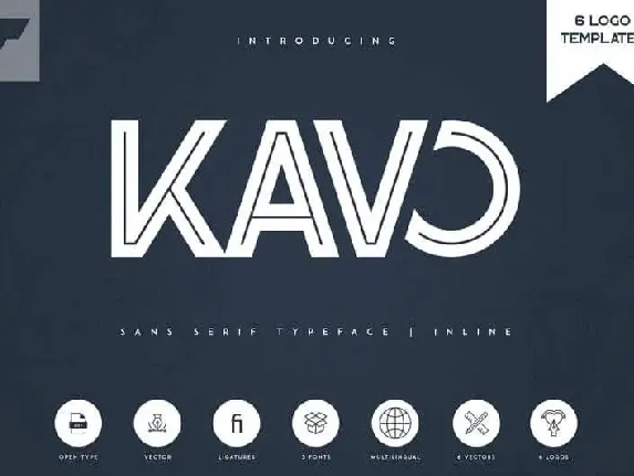 Kavo Inline Typeface – 3 weight + 6 Logo Templates font