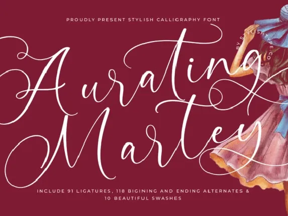 Aurating Martey Calligraphy font