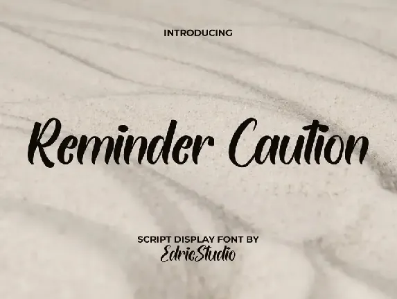 Reminder Caution font