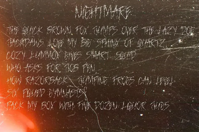 NIGHTMARE BRUSH font