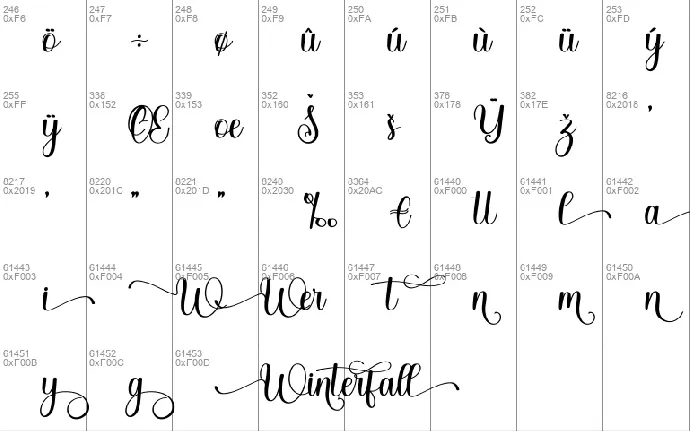 Winterfall font