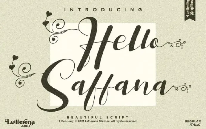 Hello Saffana Calligraphy font