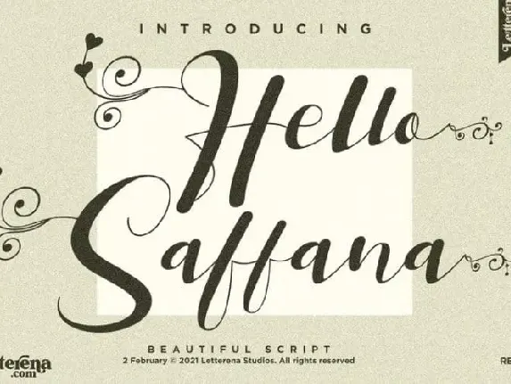 Hello Saffana Calligraphy font