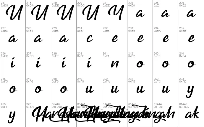 Hardstanding Demo font