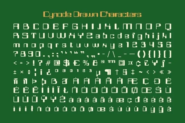 Cynode Drawn font